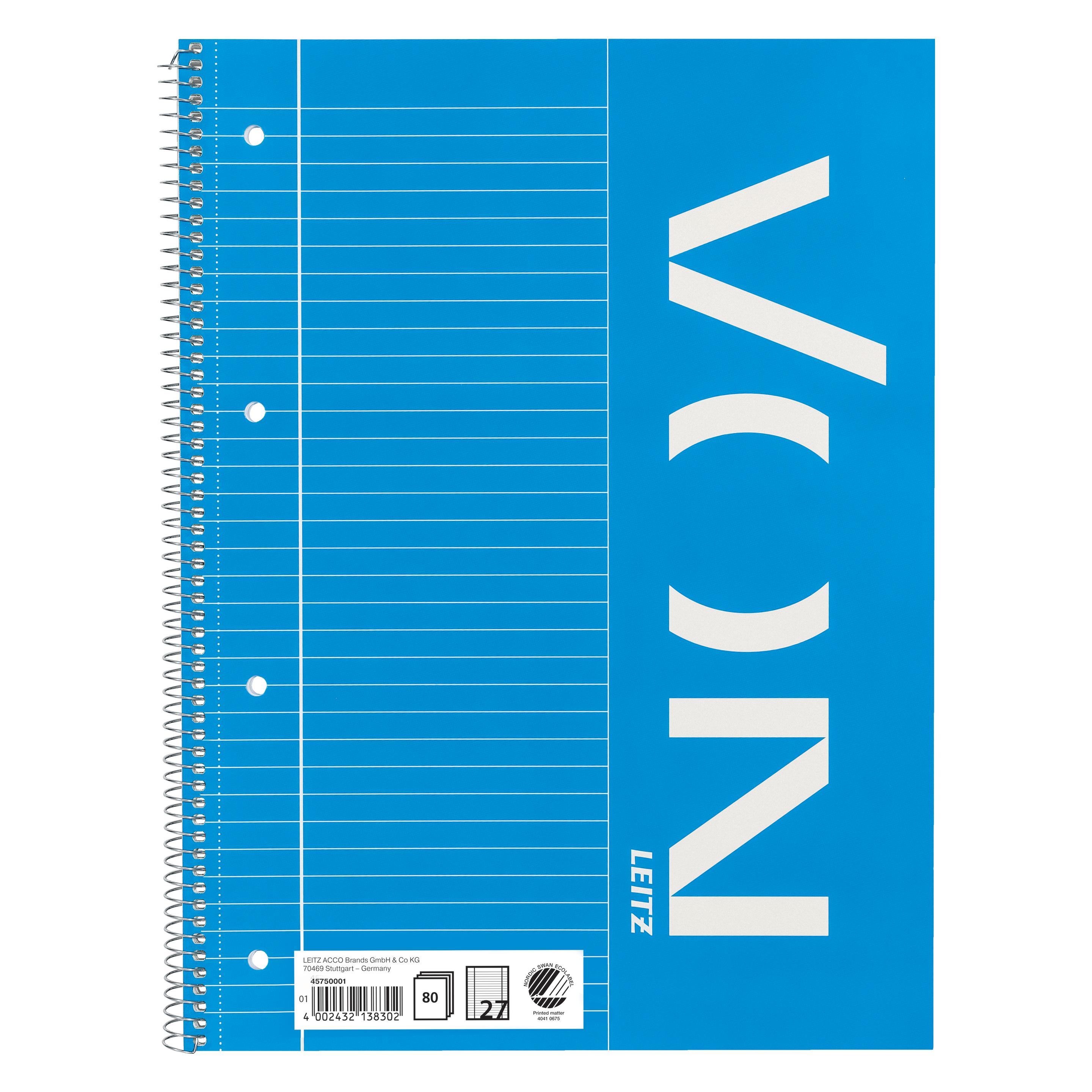 von Notizblock A4 liniert, 80 Blatt, Blau, 5 Stück (A4, Liniert, Kein Einband) (45750001)