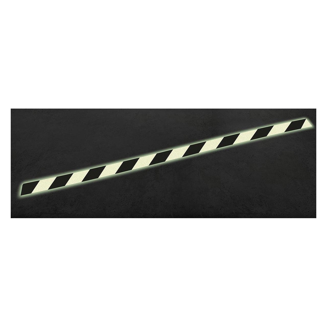 Brady B-7524, Langnachleuchtende Anti-Rutsch-Streifen, Aluminium, Schwarz auf Langnachleuchtend, 3 (15.7507)
