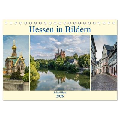 Hessen in Bildern (Tischkalender 2026 DIN A5 quer), CALVENDO Monatskalender