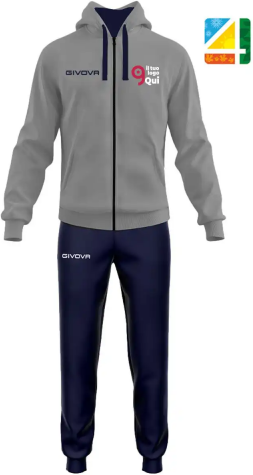 Tuta King Quattro Stagioni in Poliestere, Giacca e Pantaloni Personalizzate o neutre Givova