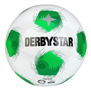 Derbystar Fußball Apus TT v25 FIFA Basic, Größe 5, 430 Gramm, weiß/grün, Trainingsball