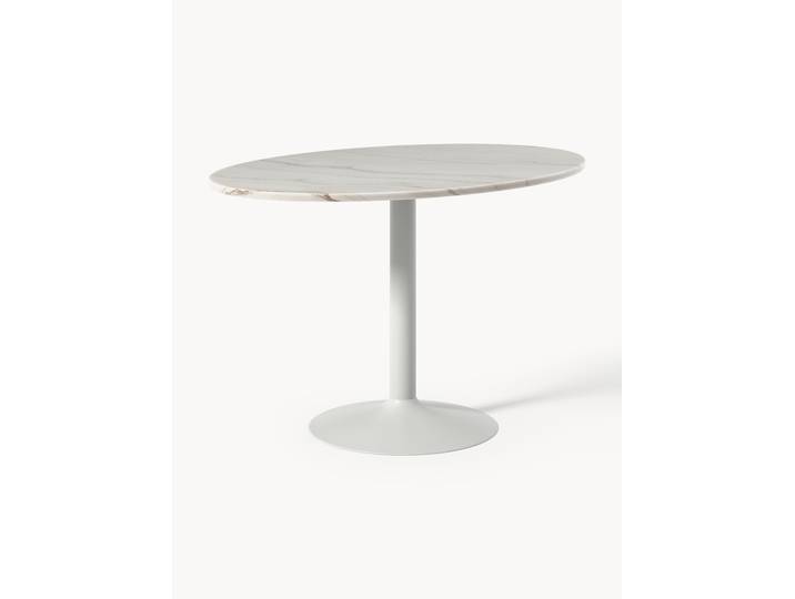 Ovaler Esstisch Miley mit Marmorplatte, 120 x 80 cm