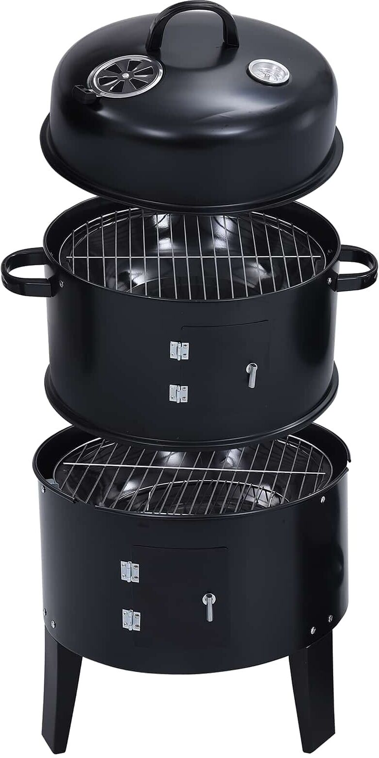 vidaXL Grill extérieur Ø 40 x 80 cm Acier Noir