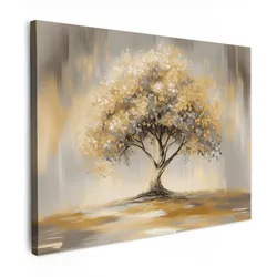 LEINWANDBILD Gemälde - Baum - Abstrakt - Blätter Wandbild 40x30 cm