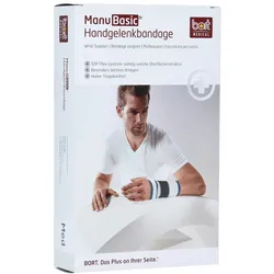 BORT Manubasic Bandage links M schwarz 1 St
