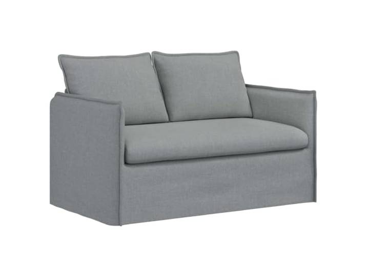 IBUQDDV Sofa Hellgrau 136 x 82 x 85 cm Stoff Modular anordenbar,Stoff mit glatter Textur,Metallrahmen,Schaum und Faser Kissen,Holzwerkstoff-Armlehnen,Kunststofffüße