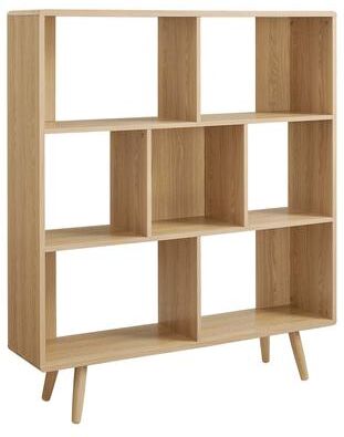 Modway Transmit 7 Shelf Wood Grain Bookcase