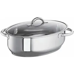 Schulte-Ufer SUS Edelstahl Sichtbräter 34 cm, Pfanne + Kochtopf, Silber
