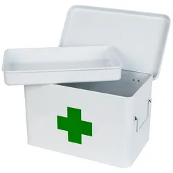 Medizinbox Hausapotheke, Metall, HMF 1771, Weiß 32.5 x 20 x 20.5 cm