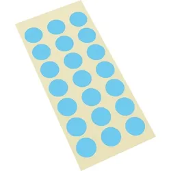 Aufkleber I Markierungspunkt, blanko, hellblau, Haftpapier, ablösbar, Ø 37mm, 10/Bogen