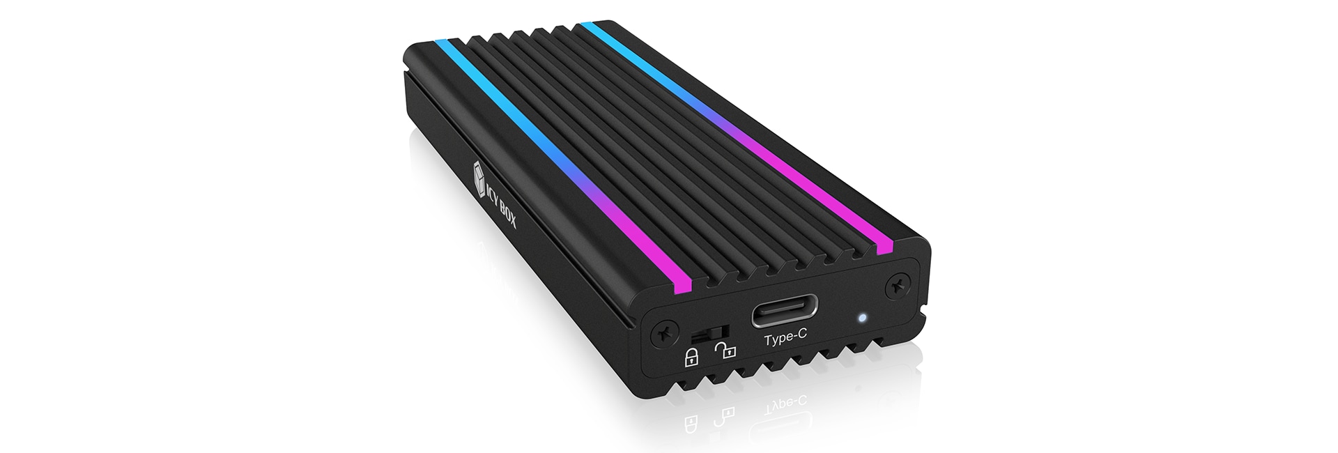RaidSonic Icy Box IB-1824ML-C31 USB Type-C Gehäuse für M.2 NVMe SSD beleuchtet