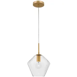 Nova Luce 9426731 Prisma E27 Pendelleuchte Gold, Transparent