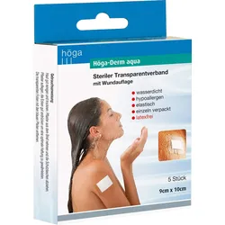 Höga-Derm Aqua Ste.transp.verb.m.wundaufl.9cmx10cm 5 ST
