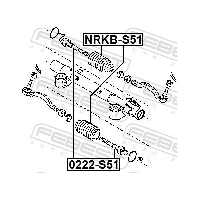 FEBEST Faltenbalg, Lenkung NRKB-S51 Vorderachse für NISSAN