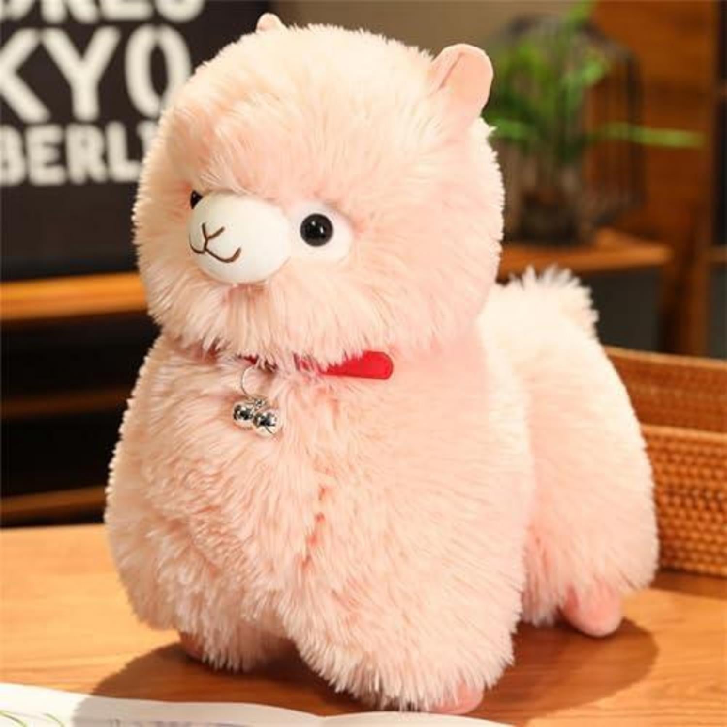 Champracer Pluche alpaca knuffel, roze, 25 cm