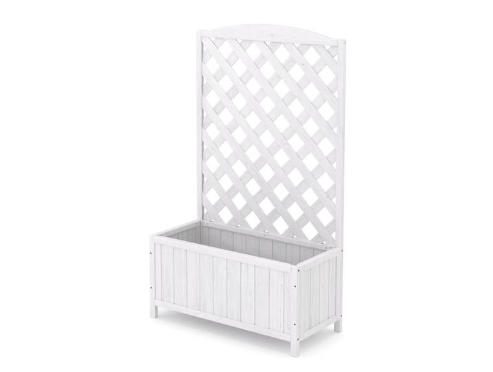 Rankgitter mit Blumenkasten weiss
