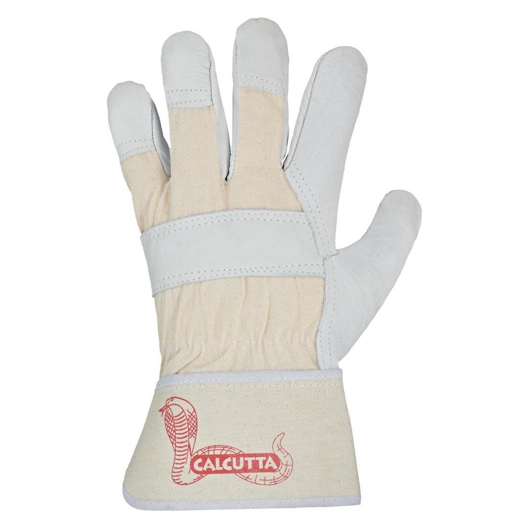 Stronghand Handschuh CALCUTTA EN388 Gr.8 naturfarben Rindleder Doppelnaht gummierte Stulpe (8) (0157-08H)