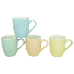 Kaffeebecher 4tlg. Porzellan Bunt