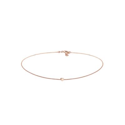 Collier ELLI "Choker Herz Liebe 925 Silber", rosa (rosegold), Halsketten, Damen, 38, ohne Stein, Silber 925 (Sterlingsilber), L: 38, Collier