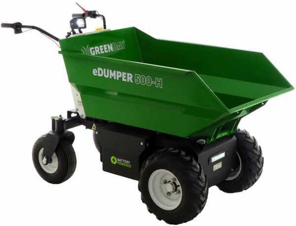 GreenBay eDumper 500-H - Carriola a batteria 48V 32Ah - Ribaltamento idraulico