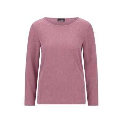 Langarmshirt GOLDNER "Langarm Melange Jersey-Oberteil", Damen, Gr. 50, rosa (altrosé), Modisch, U-Boot-Ausschnitt, Shirts Langarmshirt, U-Boot-Ausschnitt