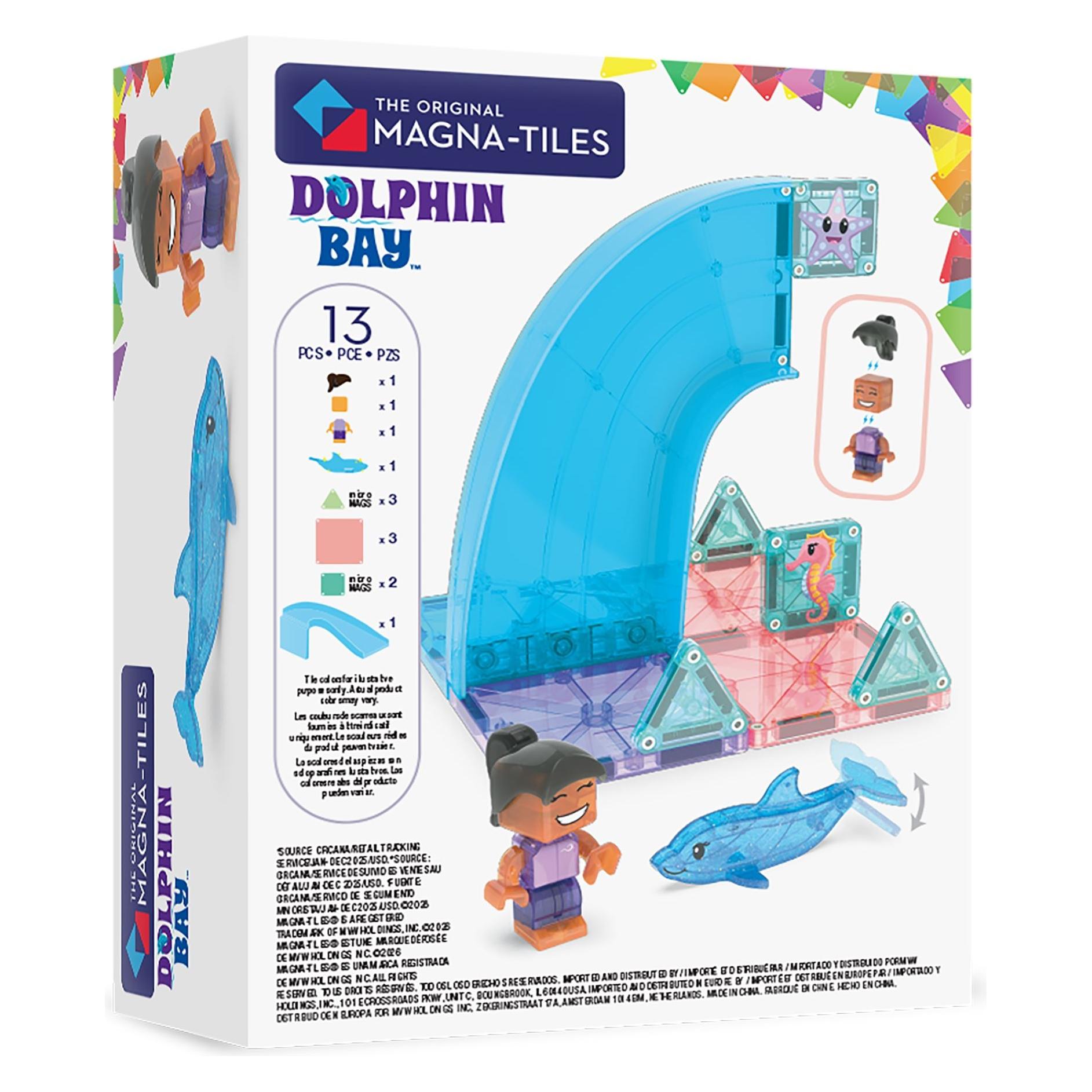 Magna-Tiles Dolphin Bay 13-teiliges magnetisches Bauset - Kreatives Spielvergnügen (262013DB)