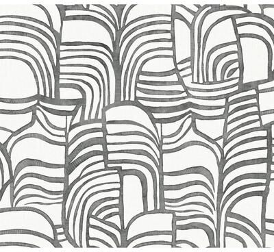 Nikki Chu Featherwork Black and White Premium Peel and Stick Wallpaper