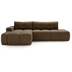 ECKSOFA Montero Bouclé-Stoff Braun Links