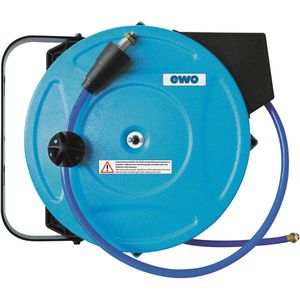ewo Druckluftschlauchtrommel E48340, 15 m, 14 Bar, 3/8 Zoll, PU-Schlauch, Automatik