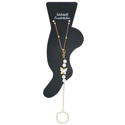 Fußkette ADELIA´S "Fußkettchen – aus Edelstahl", gold, Fußketten, Damen, Edelstahl, Perfekt als Geschenk für besondere Menschen