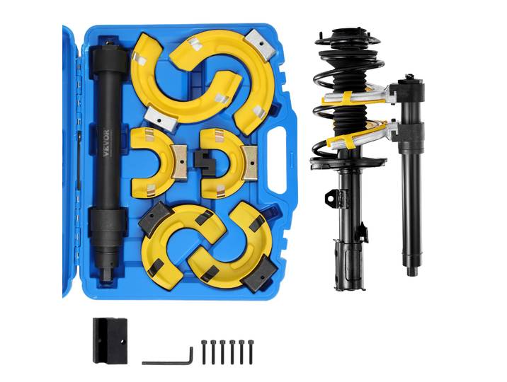 SucceBuy Compresseur de ressort de jambe de force Macpherson Kit de compresseur de ressort de jambe de force Interchangeable Extracteur de bobine de jambe de force Outil de retrait