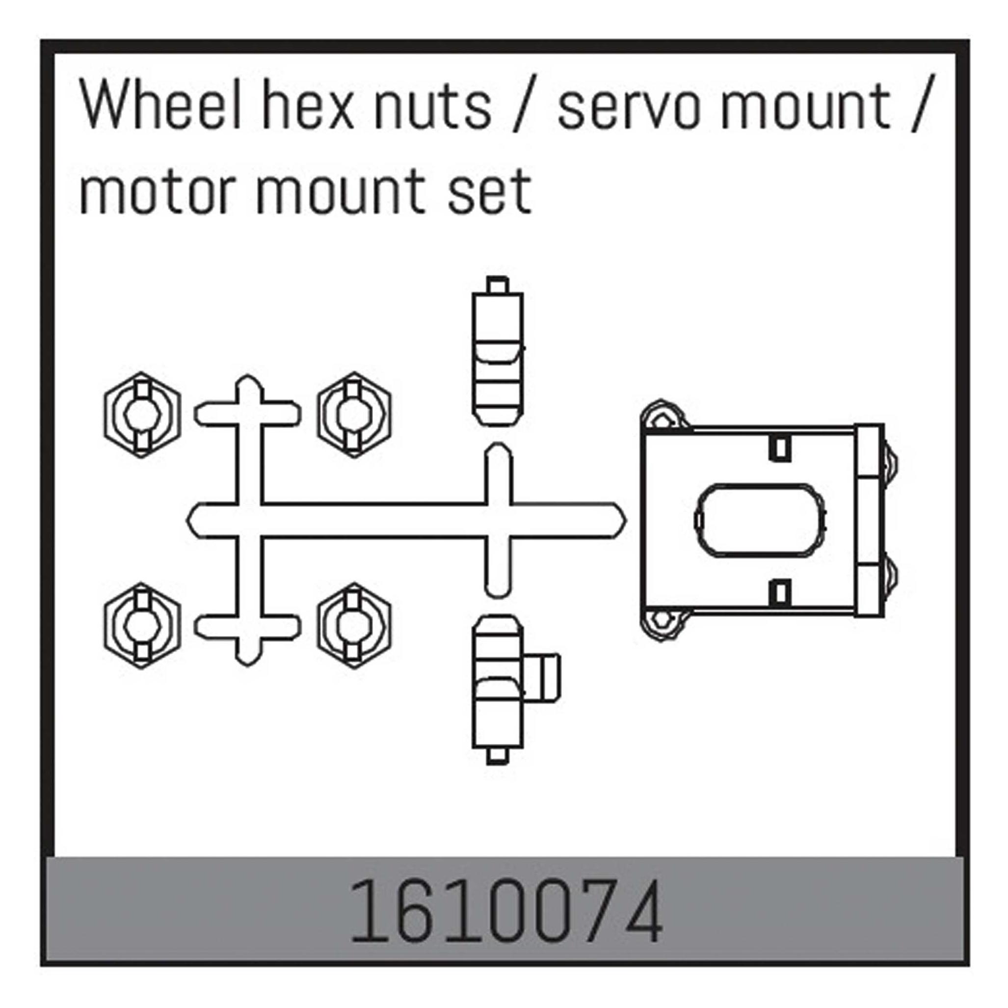 Absima wheel hex nuts / servo mount / motor mount set (1610074)