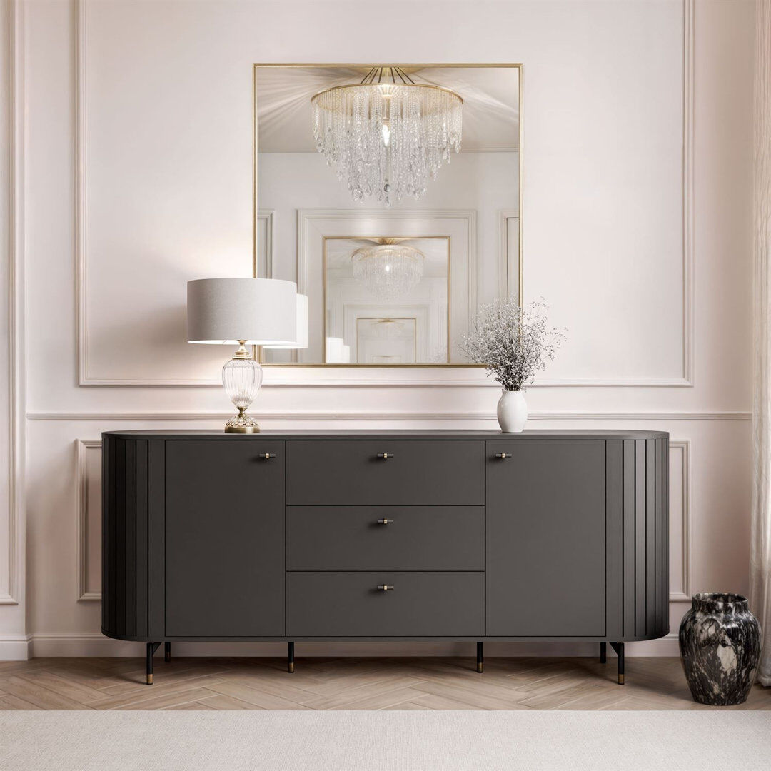 Canora Grey 190cm Sideboard Black 81cm H X 190cm W X 40cm D