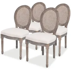 vidaXL Esszimmerstühle 4 Stk. Creme Stoff