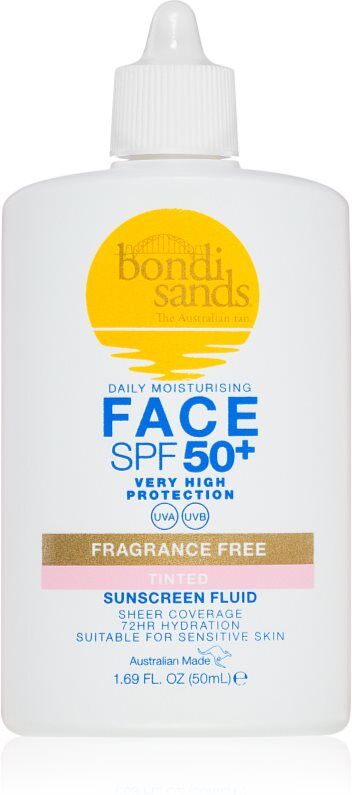 Bondi Sands SPF 50+ Fragrance Free Tinted Face Fluid toning protective cream for the face SPF 50+ 50 ml
