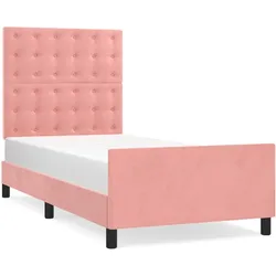 vidaXL Bettgestell mit Kopfteil Rosa 80x200 cm Samt