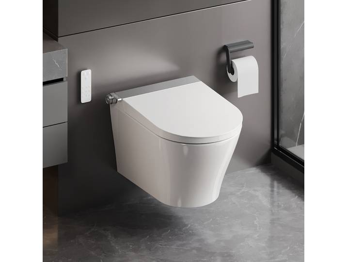 Toilette bidet intelligente DeerValley, toilette suspendue, toilette de douche murale avec lavage avant et arrière, sécheur à air chaud, buse autonettoyante, filtre à eau, siège amovible à fermeture