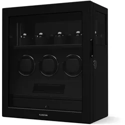 SecureTouch Uhrenbeweger   3+4 Uhren   Mabuchi Motor   Klavierlack   41 Modi   Schloss   LEDs Schwarz