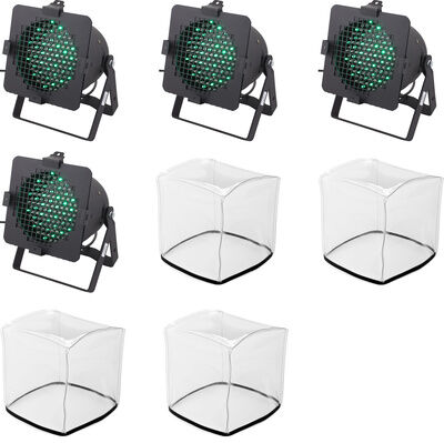 Stairville LED PAR 56 Black Floor Bundle Schwarz