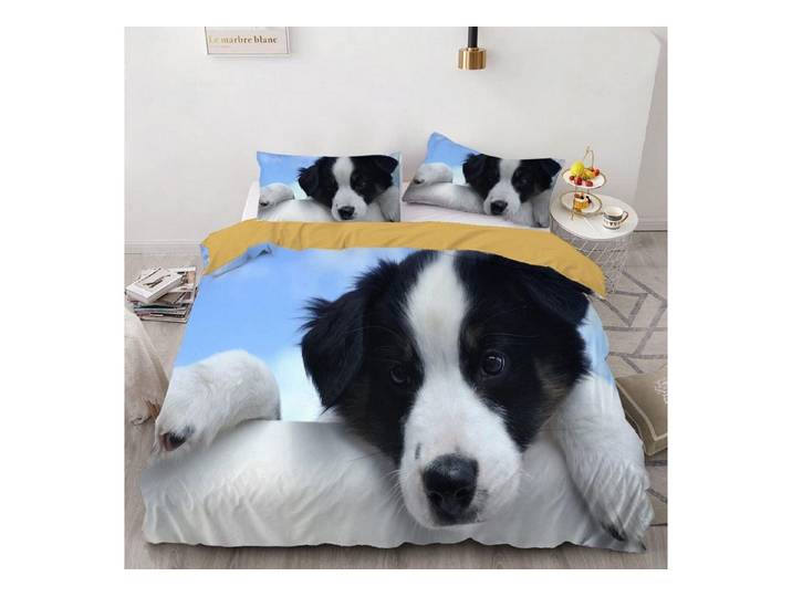 LuxusKollektion Jugendbettwäsche Bettwäsche 155x220 3D Border Collie Mikrofaser
