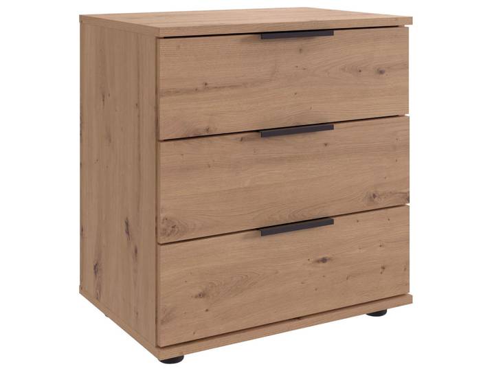 Mid.you Nachtschrank Wimex Nadja, Eiche Artisan, 3 Schublade(n) Schubladen, 52x58x38 cm, BQ - Bündnis für Qualität, Made in Germany, DIN EN ISO 9001, Schlafzimmer, Nachttische