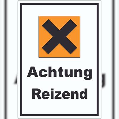 HB-Druck Aufkleber Gefahrensymbol Reizend Kreuz A2 (420x594mm)