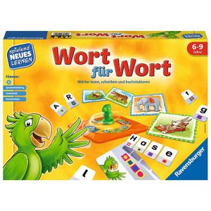 Ravensburger Lernspiel 24955, Wort für Wort, ab 6 Jahre, 1-4 Spieler, Lesen & Schreiben lernen