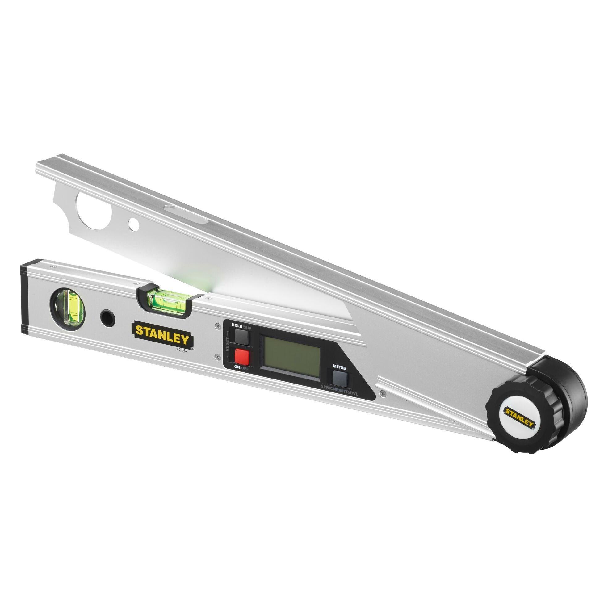 Stanley Digitaler Winkelmesser, Wasserwaage (40 cm Schenkellänge, 0°-225° Messbereich, LCD-Anzeige) (0-42-087)