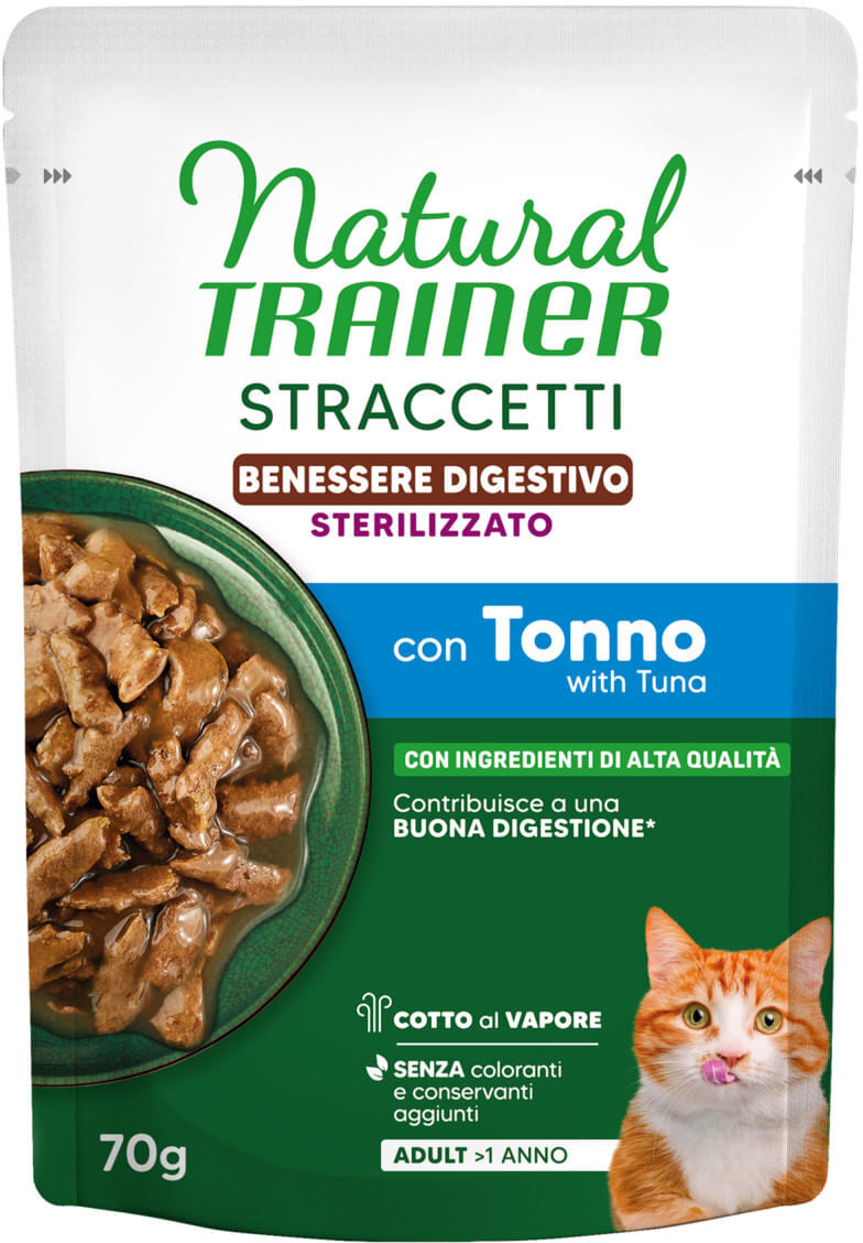 Natural Trainer Straccetti Benessere Digestivo Busta Tonno Multipack 28x70g TONNO