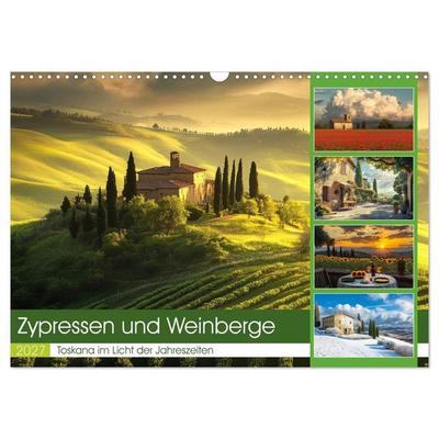Zypressen und Weinberge (Wandkalender 2027 DIN A3 quer), CALVENDO Monatskalender