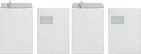Herlitz Versandtasche DIN C4, mit Fenster, weiß 25 Stück