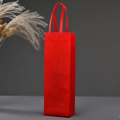 Uplift Treasures Waterproof Non Woven Wine Bottle Gift Bag red Single