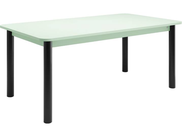 Esstisch TOM TAILOR HOME COLOR TABLE , grün (fresh sage 08, schwarz 01, fresh sage 08), B:180cm H:76cm T:100cm, Tische, Esstisch, Esstisch, 4-Fuss, 3 Grössen, 3 Dekorfarben, 4 Fussfarben, ABS-Kante