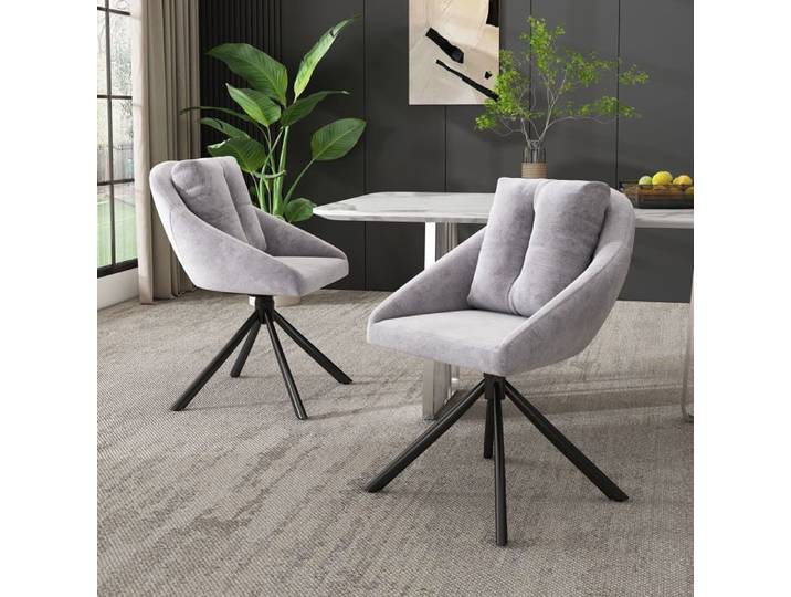 Fauteuil Nouveau Premium sense chaise en velours gris moderne chaise de salle à manger pivotante élégante et confortable tissu de